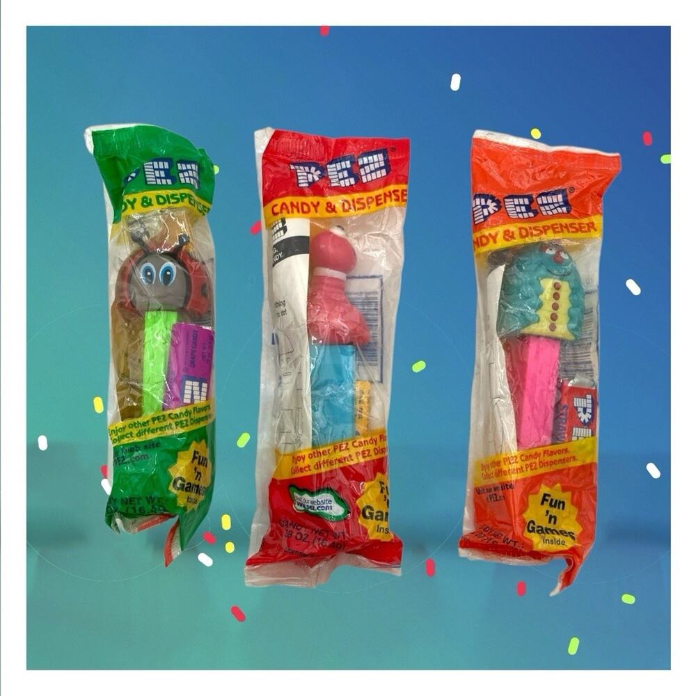 Regular Pez Candy Roll Dispenser Bugs 2000 Lot of 3